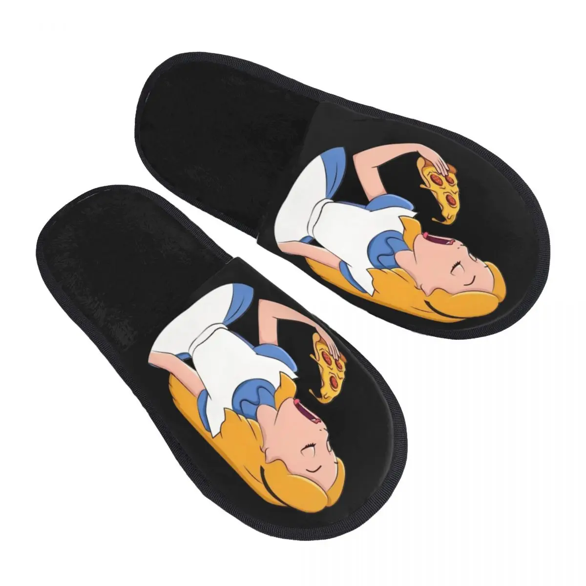 

Custom Alice In Wonderland House Slippers Women Cozy Memory Foam Cartoons Slip On Bedroom Slipper Shoes