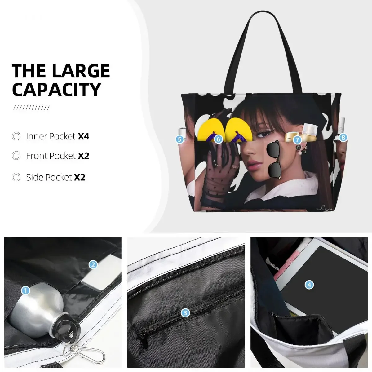 Pop Art Ayliva In Liebe Beach Tote Bag Sport Gym Yoga Duffle Large Tote Bag Women Travel Bag Fitness bag