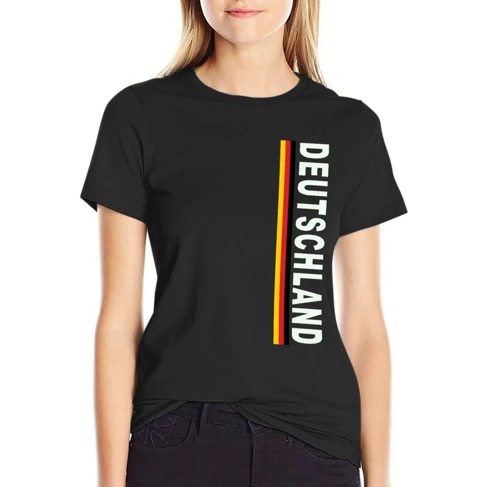 

Deutschland Soccer Jersey National Flag Design T-Shirt korean fashion new edition customizeds white t shirts for Women