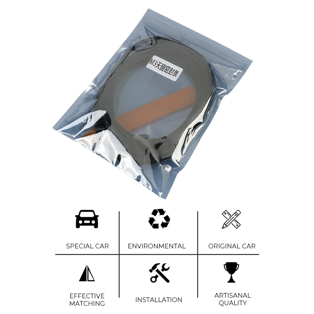 For Tesla Model 3 Model Y Rubber Skylight Strip Noise Insulator Car Modify Accessories Anti-Dust Waterproof Sunroof Seal
