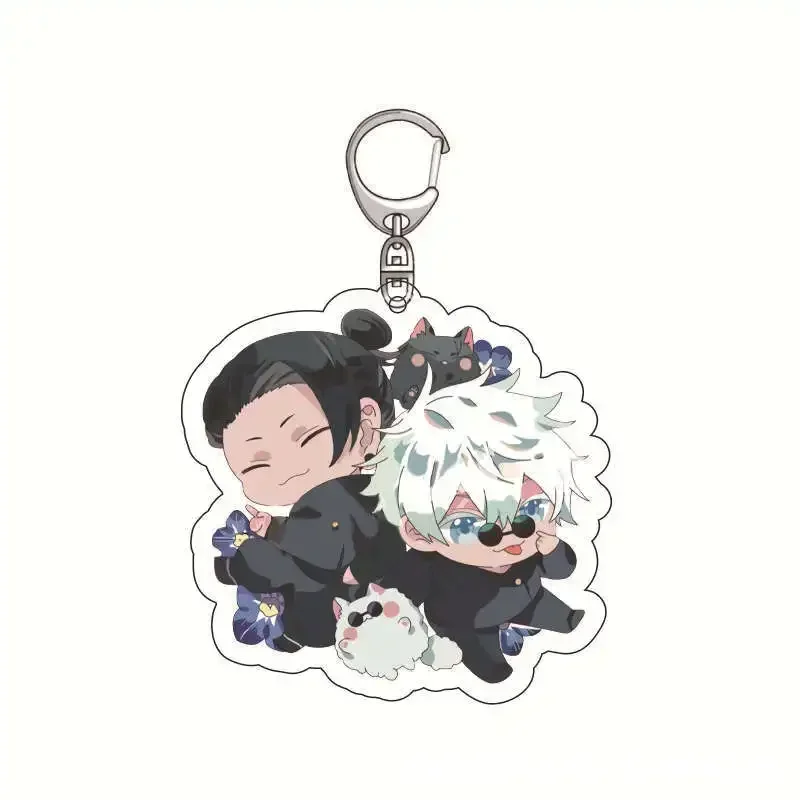 Jujutsu Acrylic Key Chains Ryomen Sukuna Satoru Gojo Geto Suguru Keychain Cute Anime Pendant Souvenir Birthday Gift