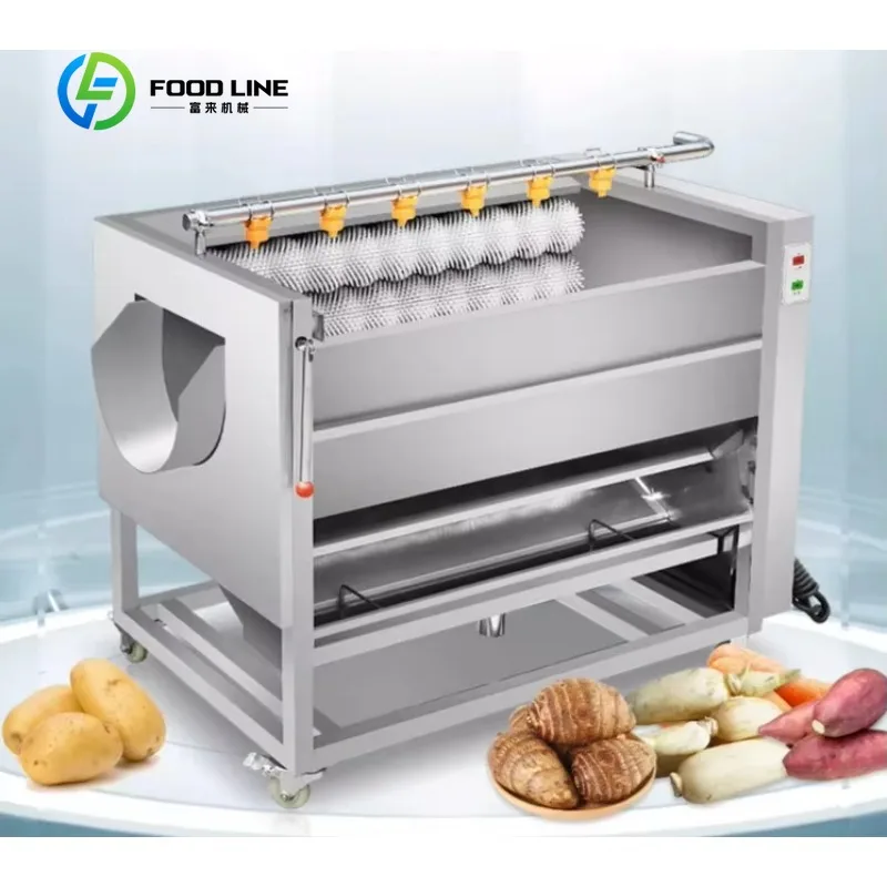 

Customized Factory Direct Commercial Brush Roller Potato Peeling Washing Machine Root Vegetable Cleaner for Food Factory