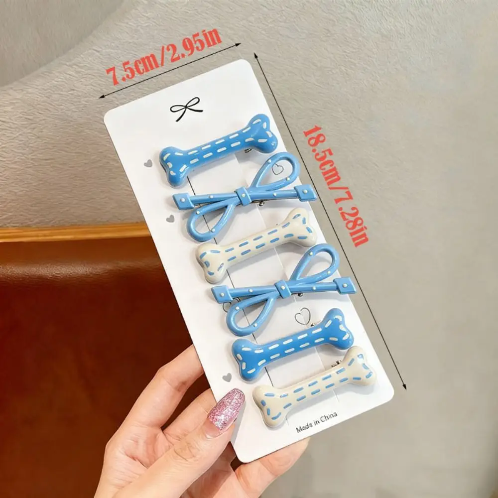 6 قطعة/المجموعة الأزياء الحلو البيضاوي القوس مشبك شعر ملون البولكا نقطة منقار البط مقاطع دبابيس الشعر إكسسوارات الشعر #6