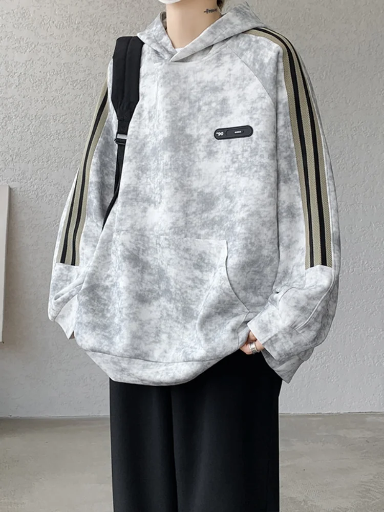 

Высококачественная утепленная толстовка с капюшоном большого размера, новинка 2024 года, с длинными рукавами, в американском стиле, для подростков, модный цветной топ