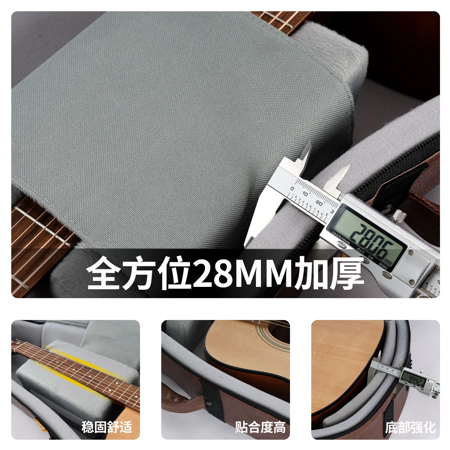 Guitar Bag Waterproof Proof PU Leather Acoustic Guitar Bag 40 41 Inch Shoulder Padded Instrument Backpack Wood Instrument Bag
