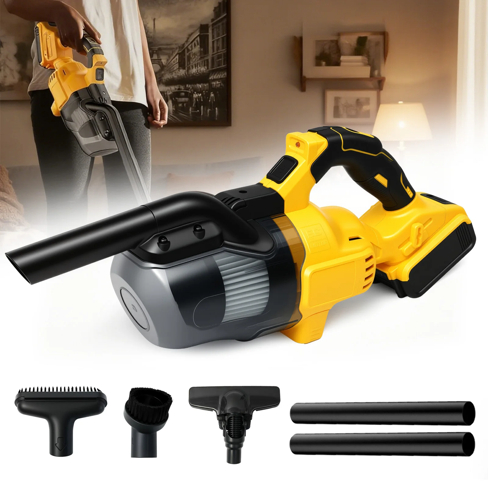 Cordless Vacuum Cleaner 3-in-1 Handheld 20V 500W Electric Battery 4000mAh Charger Dust Cleaner for Floors Carpets Cars