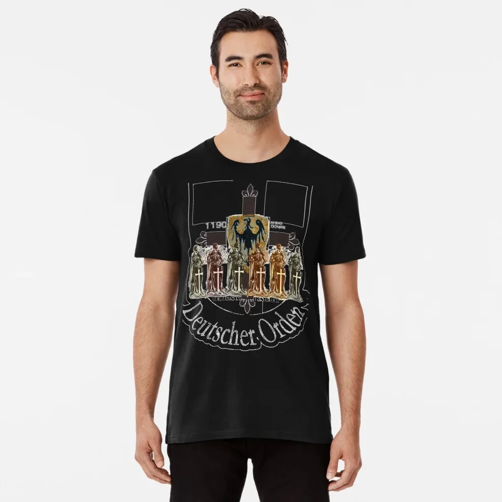 Teutonic Knights with Grandmaster Eagle T Shirt. New 100% Cotton Short Sleeve O-Neck Casual T-shirts Size S-3XL