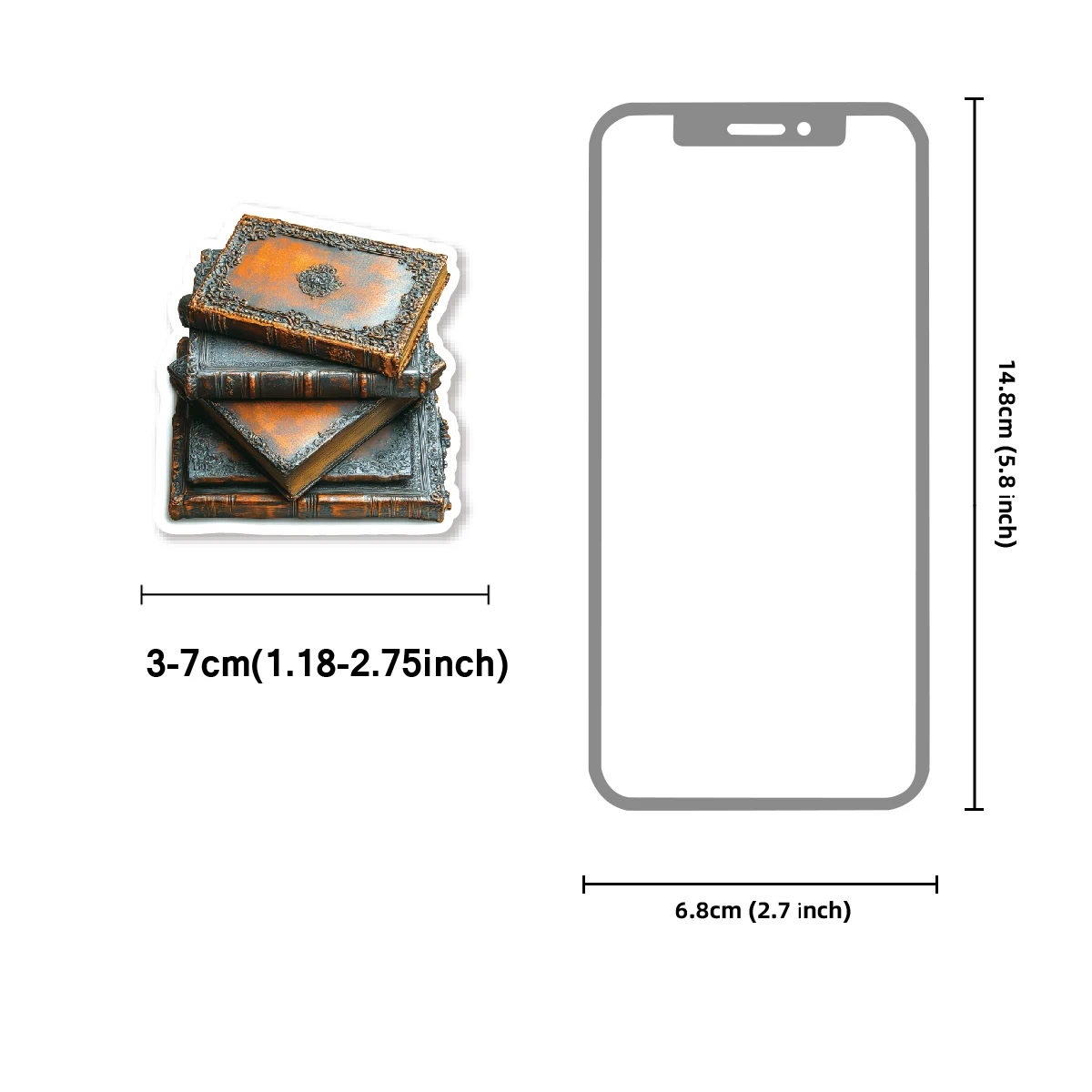 46pcs Bronze Book and Gear Stickers, Old Metal Pattern Decals for Laptops, Water Bottles, Suitcases, Kids School Supplies