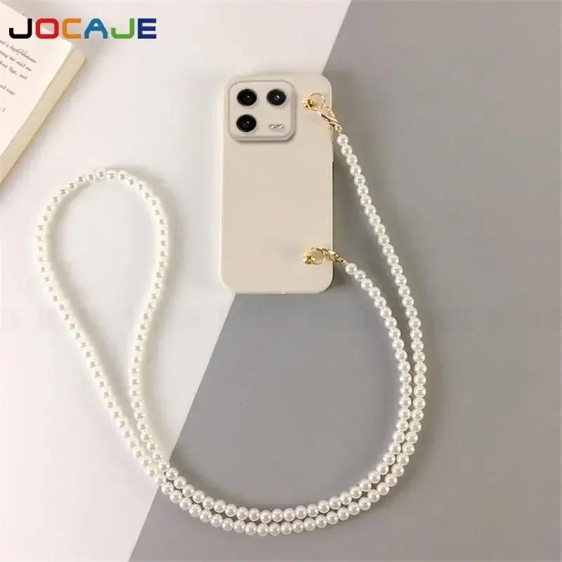 For Xiaomi 13 Ultra 12 11i 10S 13 Lite 14T Pro 13T 12T 11X 11T 10T 9T Pro Pearl Crossbody Lanyard Necklace Protective Lens Case