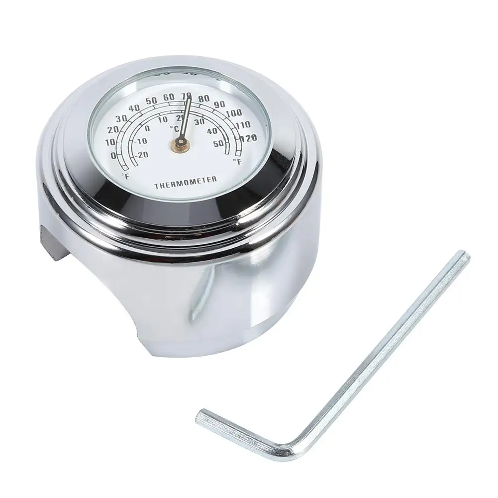 

7/8 Inch 1 Inch Waterproof Temperature Dial Gauge for motorcycle Handlebar Thermometer White New Arrival