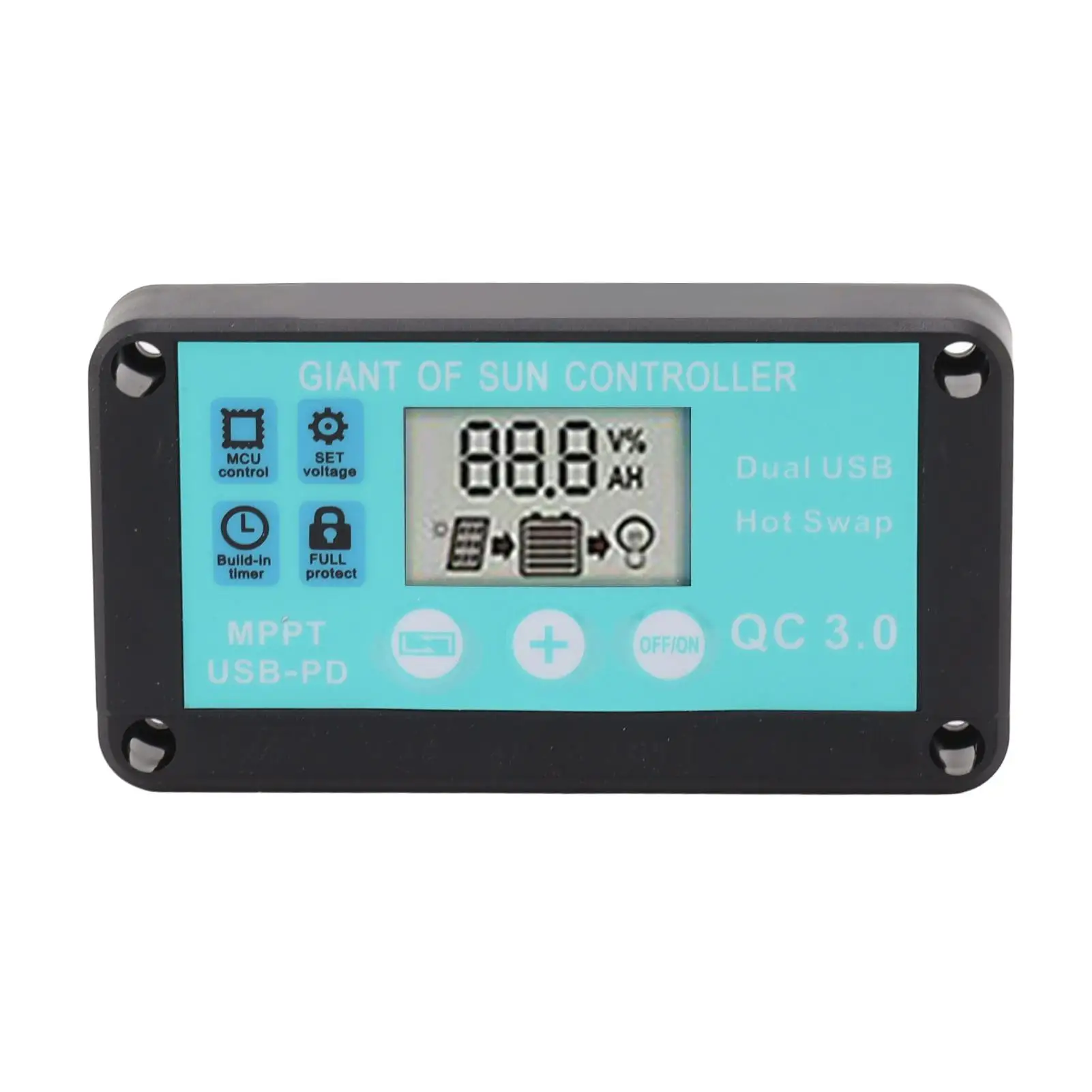 MPPT Solar Controller High Efficiency Easy Install Dual USB Short Circuit Protection for business 