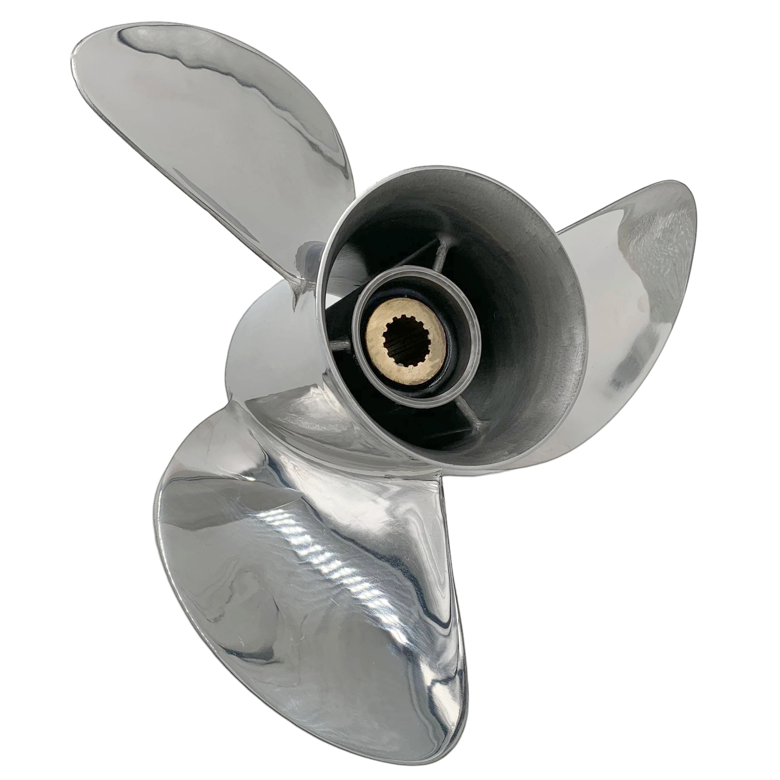 Boat Propeller 13 3/4x15 for Yamaha 60HP-115HP 3 Blades Stainless Steel Prop SS 15 Tooth RH OEM NO: 6G5-45978-00-98 13.75x15