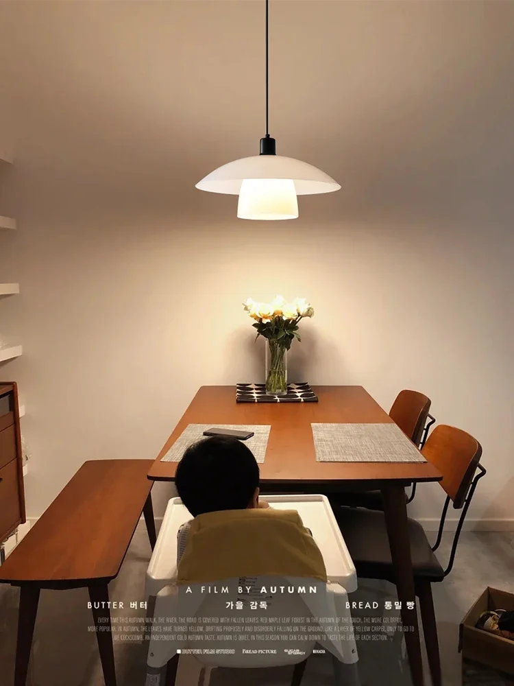 Nordic simplicity Glass UFO Pendant Light Umbrella shape Led Suspend lamp for restaurant Living room Bedroom Study  Luminaire