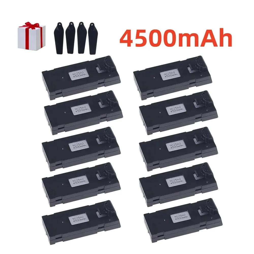 E88 baterai Drone 3.7V 4500mAh baterai Li-ion isi ulang untuk Drone RC E88EVO E99 K9 K10 P1 P5 F185 F195 suku cadang Quadcopter RC