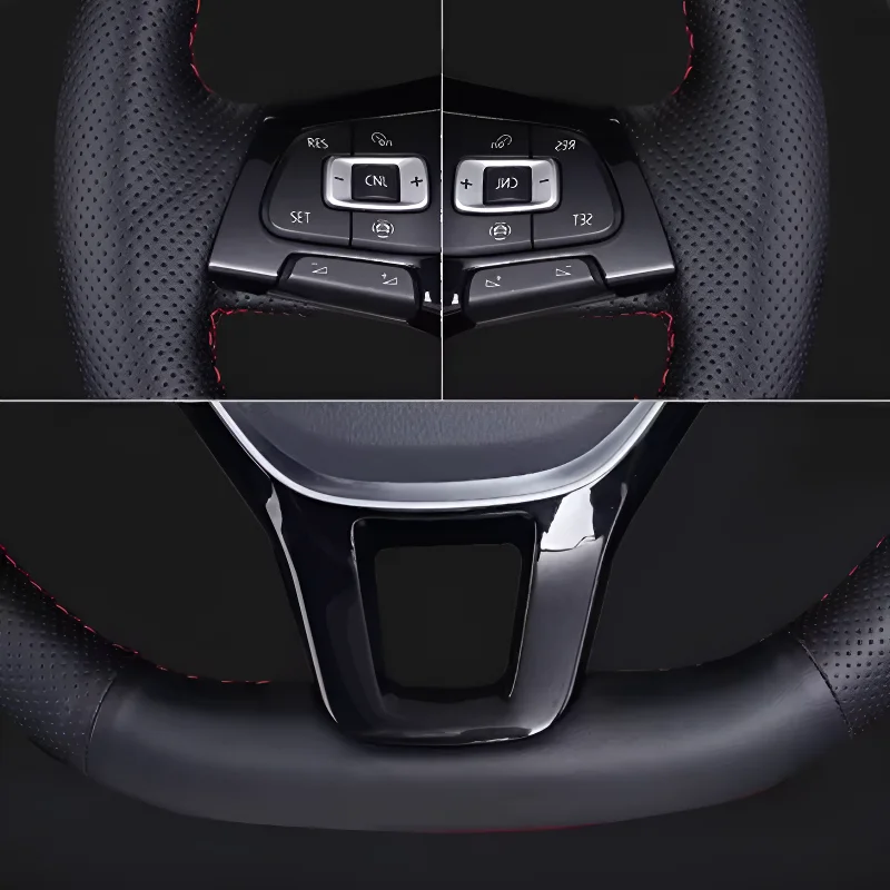 Für Suzuki Ignis: Handgenähter, atmungsaktiver, verschleißfester und rutschfester Lenkradbezug mit vollständiger Abdeckung im Modifikationsdesign – Detail 2
