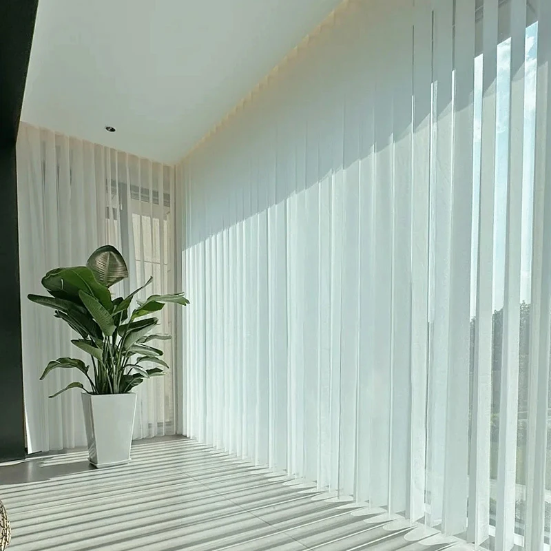 Custom Made Electric Vertical Blinds Sheer Shades Sheer Dream Shades For Sliding Glass Patio Doors Smart  Motor for L Window