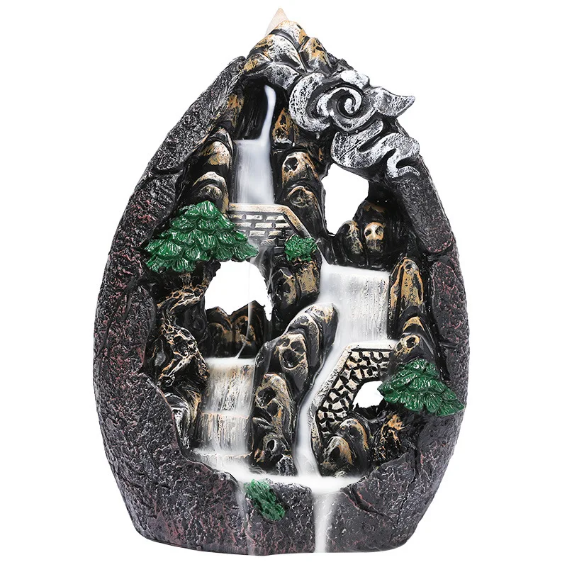 *uu. Mountain Stream Design Sandalwood Backflow Incense Burner Hot Sale Home Aroma Decor Ornament