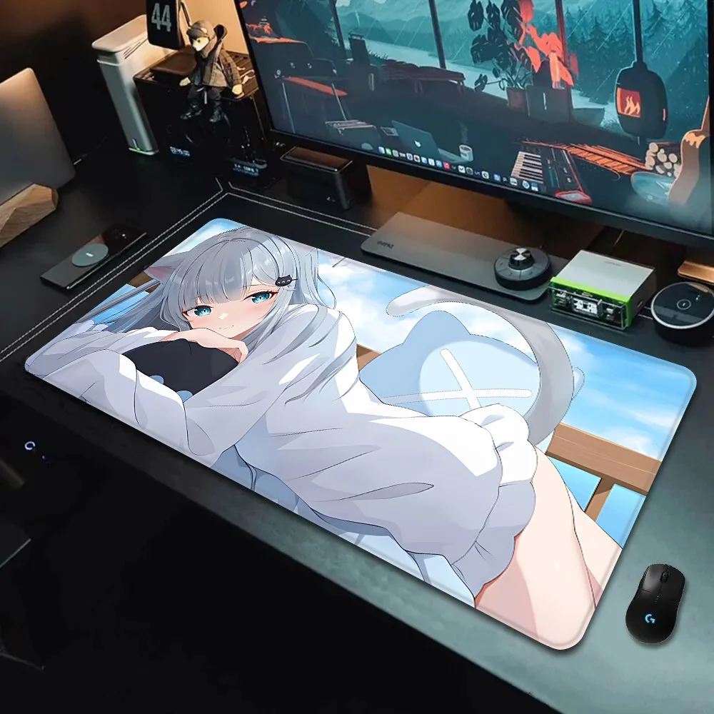 Cartoon Cute Nekoha Shizuku Mousepad HD Printing Computer Gamers Locking Edge Non-slip Mouse Pad XXL90x40cm Keyboard PC Desk Pad