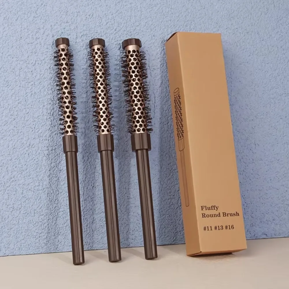 

Профессиональная круглая расческа для волос с нейлоновыми щетинками, для пышной челки, кудрявых волос, салонная расческа для прямых и вьющихся волос, быстрая укладка