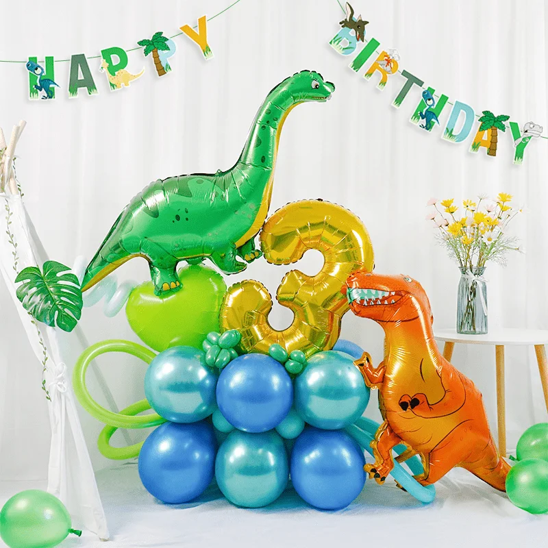 Dinosaur Balloon For Jurassic World Theme Aluminum Film Balloons Wedding Baby Shower Boys Birthday Party Decoration Kids Toys