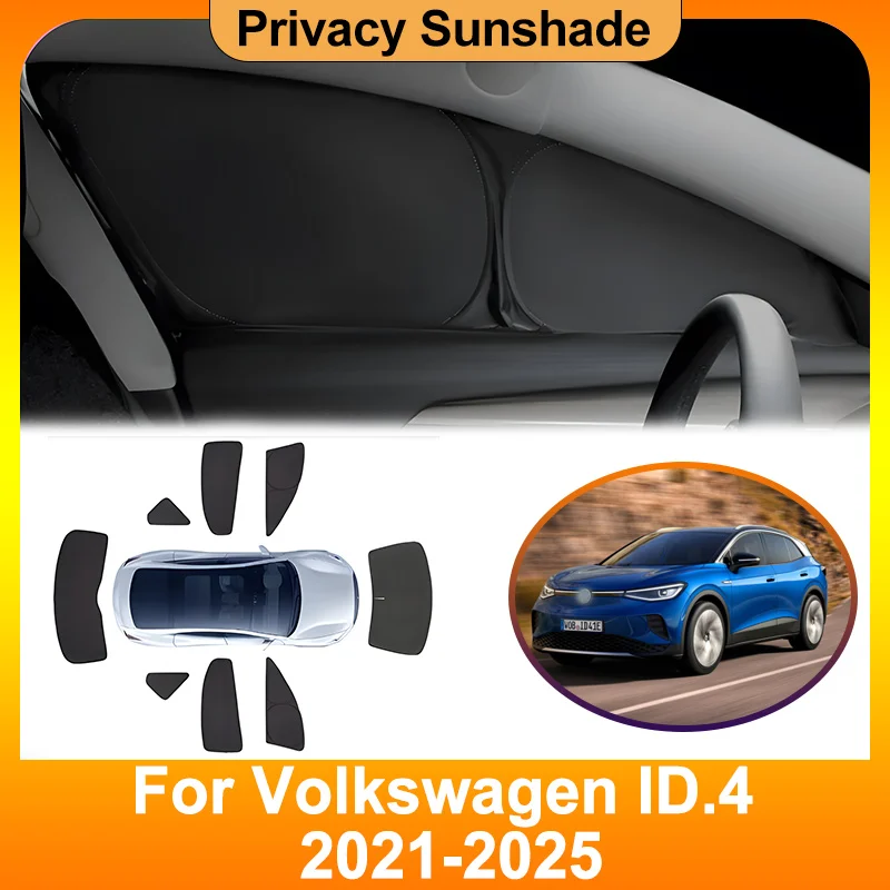 

For Volkswagen VW ID.4 2021~2025 Car Sun Visor Privacy Sunshades Light Blocking Curtains Heat insulation Tools Car Accessories