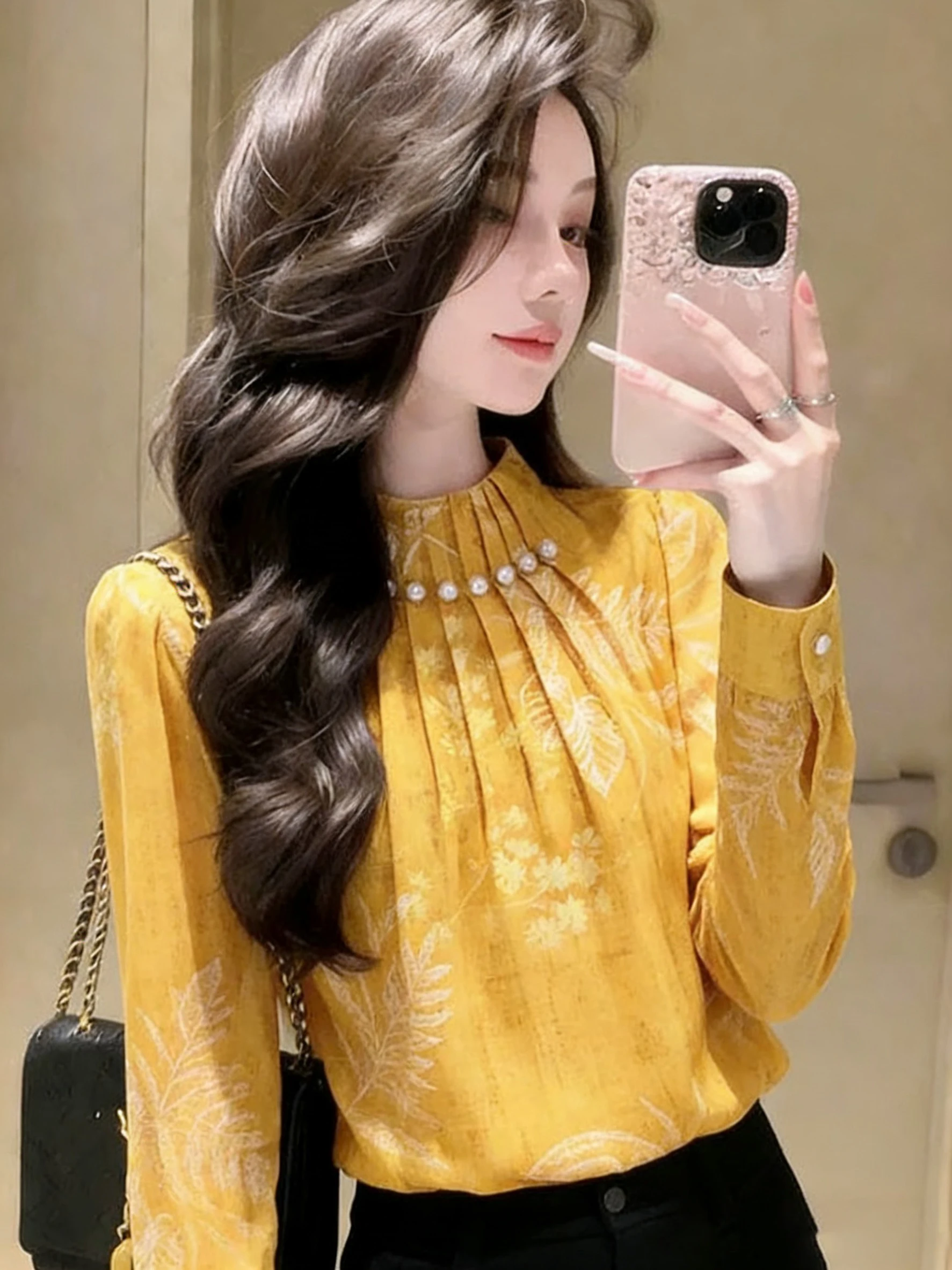 

Ele Casual Luxury Women's irt round Ne Long Sve Spring 2026 Faion Age-Defng Ele mat Design