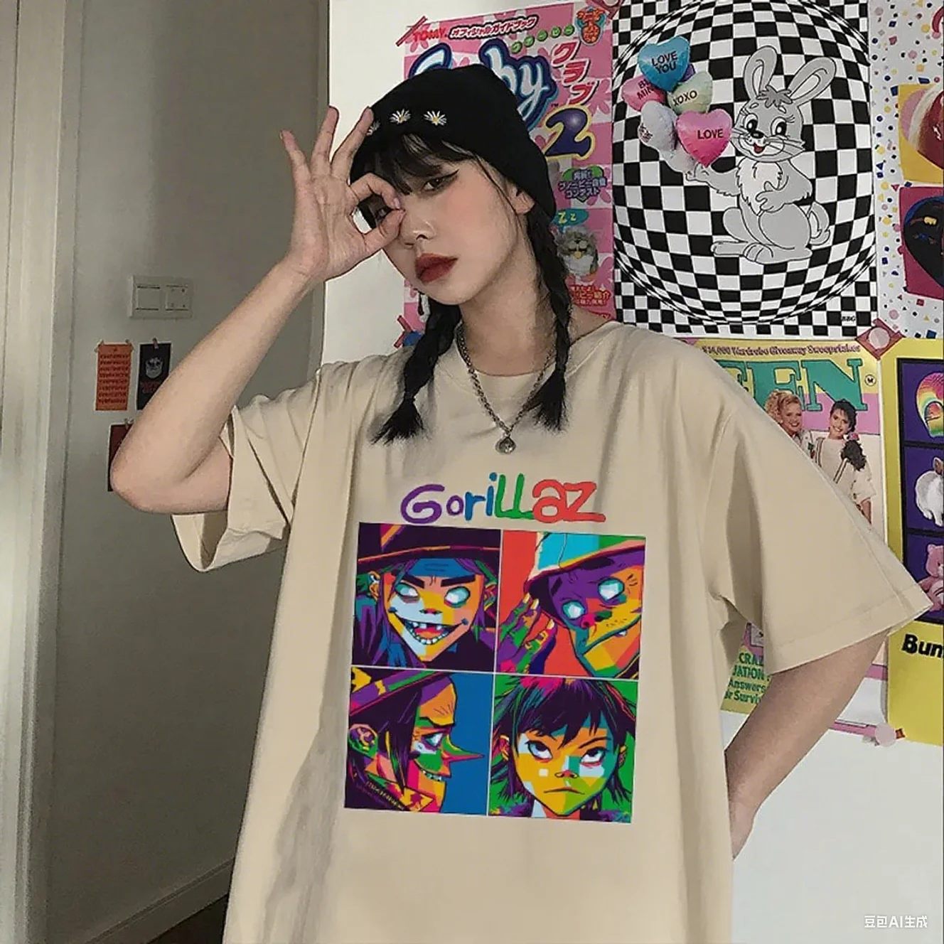 

Хлопковая футболка с рисунком Gorillaz, красочная мужская хлопковая футболка в стиле аниме, роскошный брендовый модный топ большого размера, повседневный