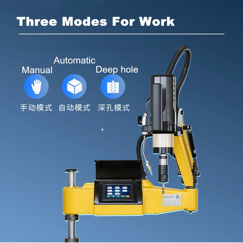 Afbeelding 4: Lucht/Olie Modellen Verticale/Universele Tikken Arm CNC Tapper M3-M12-M16-M20 CNC Elektrische Tikken Machine Servomotor