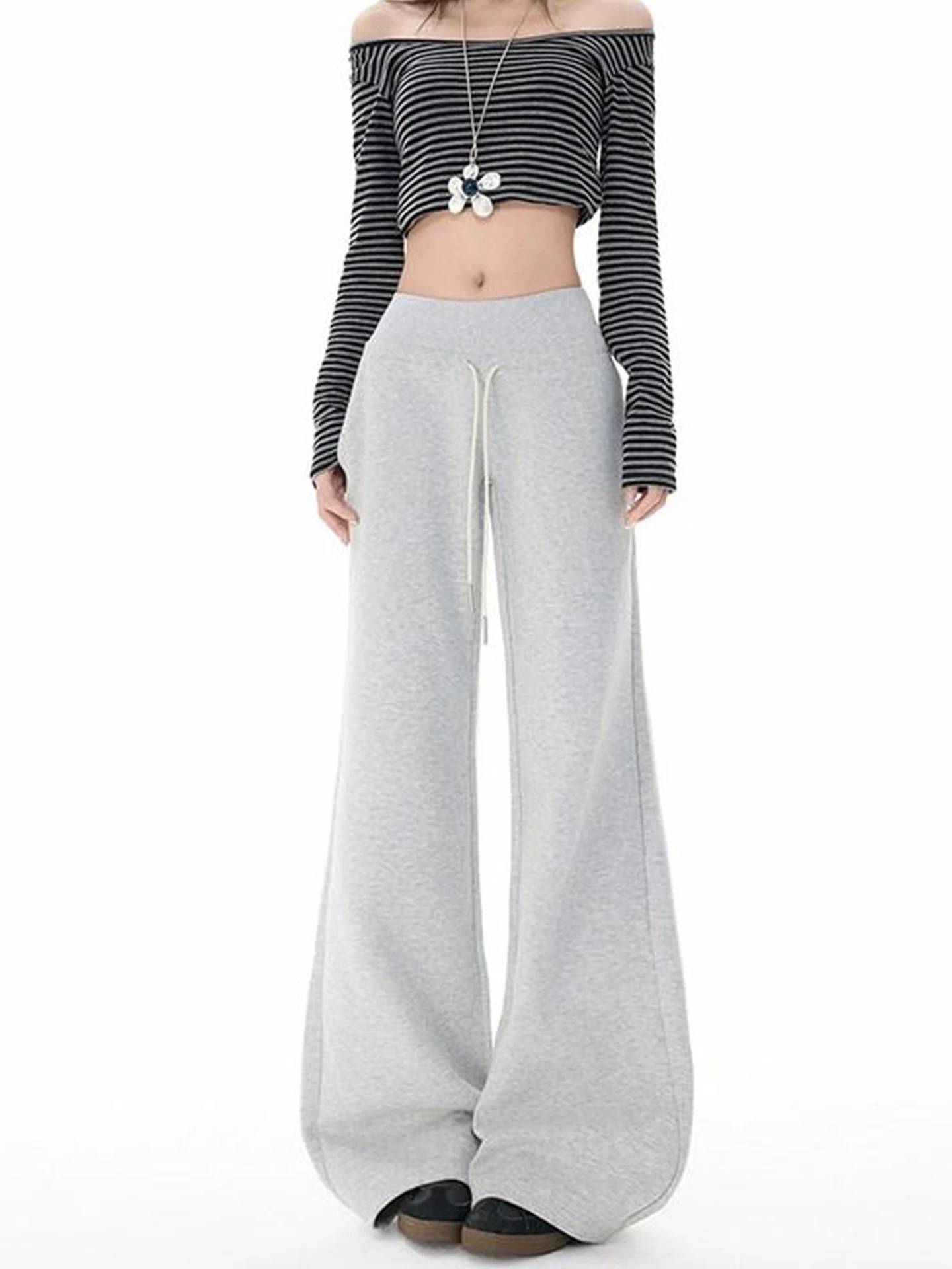 

Мужские прямые брюки свободного кроя с широкими штанинами, осенние, струящиеся, повседневные, спортивные, модные