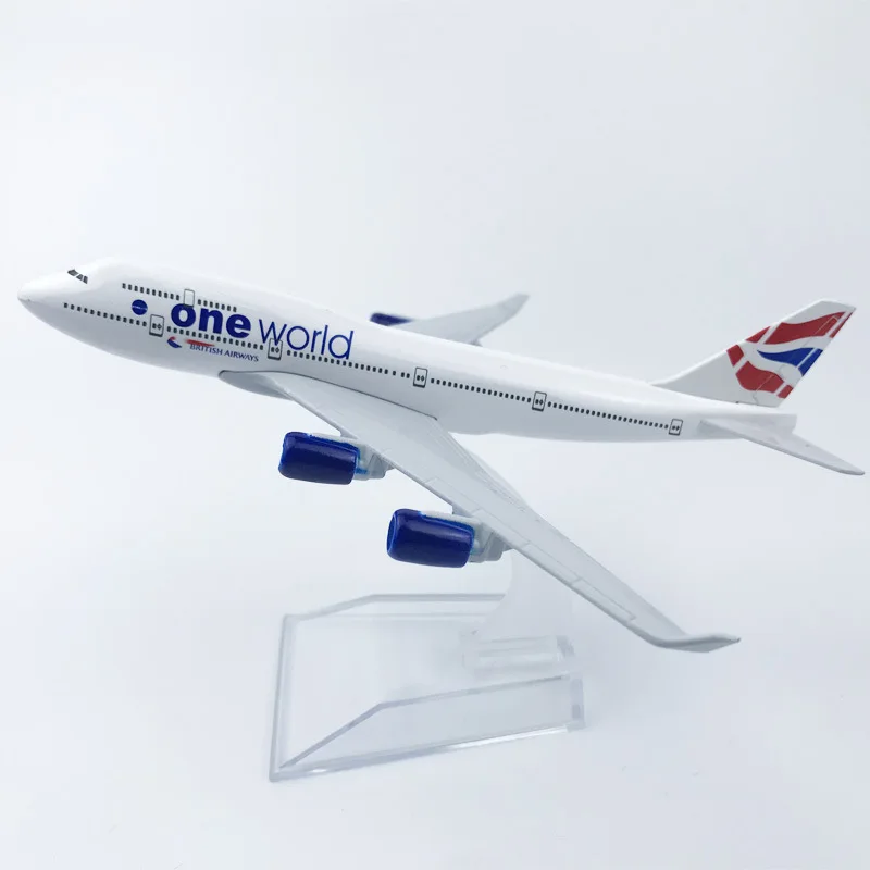 16CM Scale Airplanes British Airways a380 Plane Model ONE Worid b777 b747 Aircraft Diecast Miniature Authentic Souvenir Plane