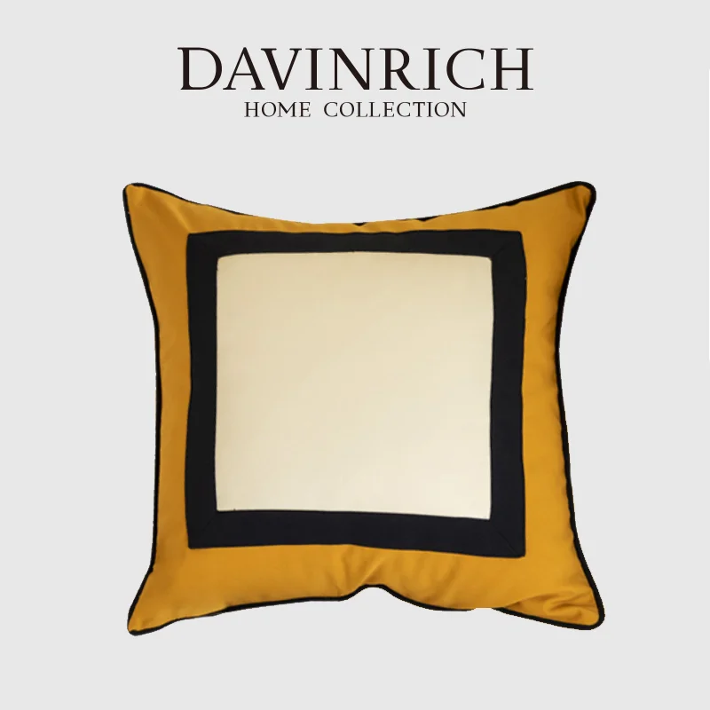 DAVINRICH Mediaeval Vintage Decorative Square Accent Pillow Case Revival Design Elements Abstract Geometry Cushion Cover 45x45cm