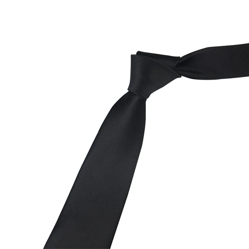 Spot monochrome twill tie polyester business suit men's tie 7cm black threaded tie