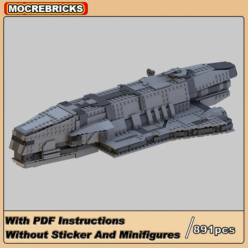 Строительные блоки MOC-169160 Imperial Cruiser, кирпичи для сборки космических фильмов, высокотехнологичный транспорт, флот, боевой корабль, игрушки для детей, подарок