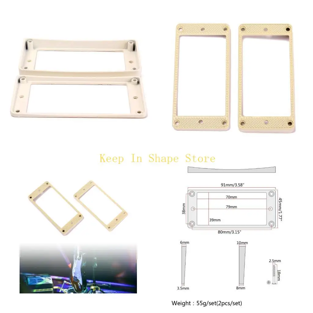 

U1JC Монтажное кольцо звукоснимателя из цинкового сплава, 2 шт. Крышка звукоснимателей с плоской верхней частью под мостовой