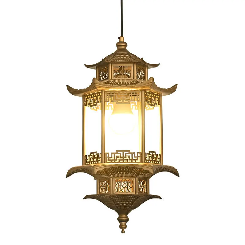 

Song Dynasty aesthetic tea room chandelier, new Chinese entrance corridor, ancient architectural retro lamps