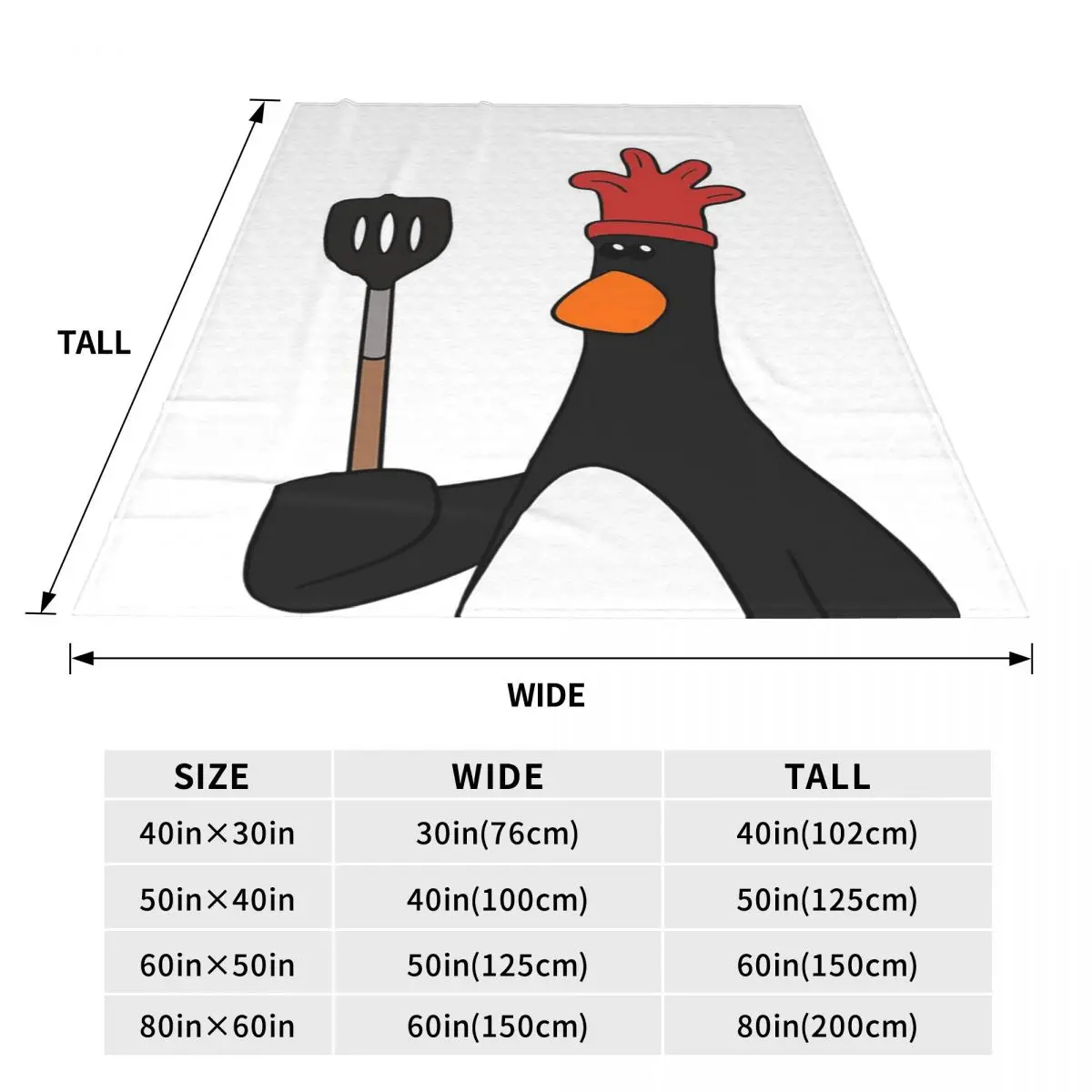 Feathers McGraw - Kitchen Spatula Blanket Soft Warm Flannel Throw Blanket Plush for Bed Travel Home Couch
