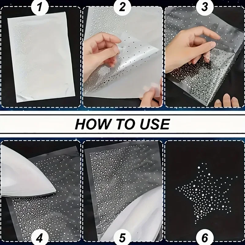 1/2pcs Sparkle Patch Sparkling Diy Fabric Decoration Patch Rhinestone Transfer Patch Eye-Catching Rhinestone Decal