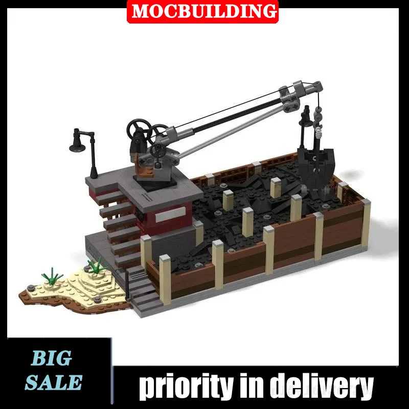 MOC City Building Train Coaling Plant Model Building Block Chemical Plant Assembly Collection Series Toy Gifts