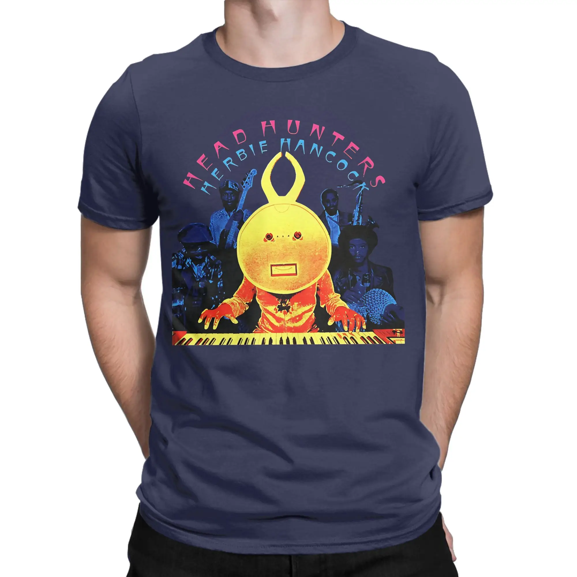 Vintage Head Hunters Herbie Hancock T-Shirt for Men Crew Neck Pure Cotton T Shirts  Short Sleeve Tee Shirt Gift Idea Clothes