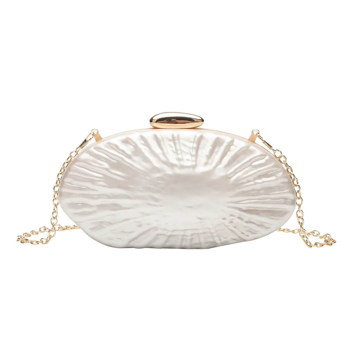 

Luxury Shell Pearl Acrylic Box Clutches Evening Bag For Women Wedding Party Long Chain Mini Clutch Purse Bag