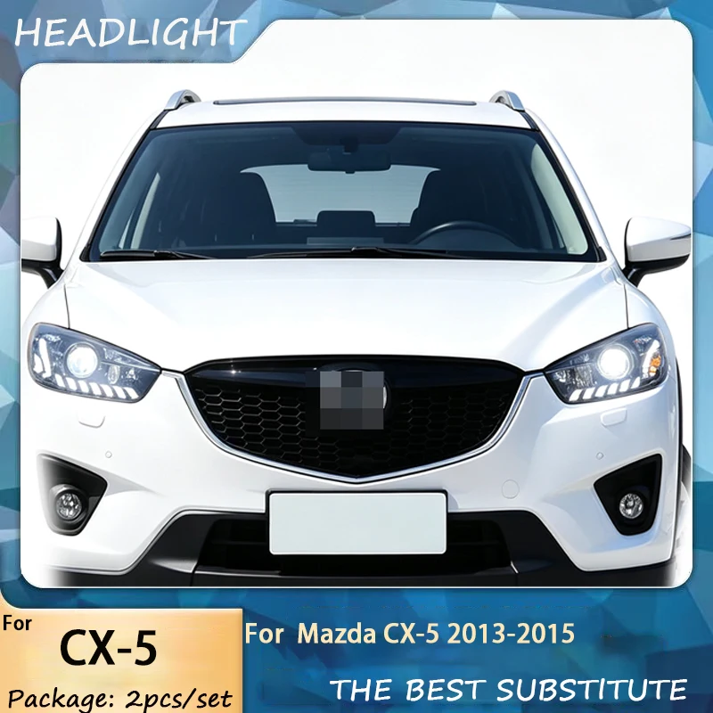 Car Lights For Mazda CX-5 Headlights 2013-2015 Upgrade LED Projetor Headlamp Daytime Running Light Automotive Accessories