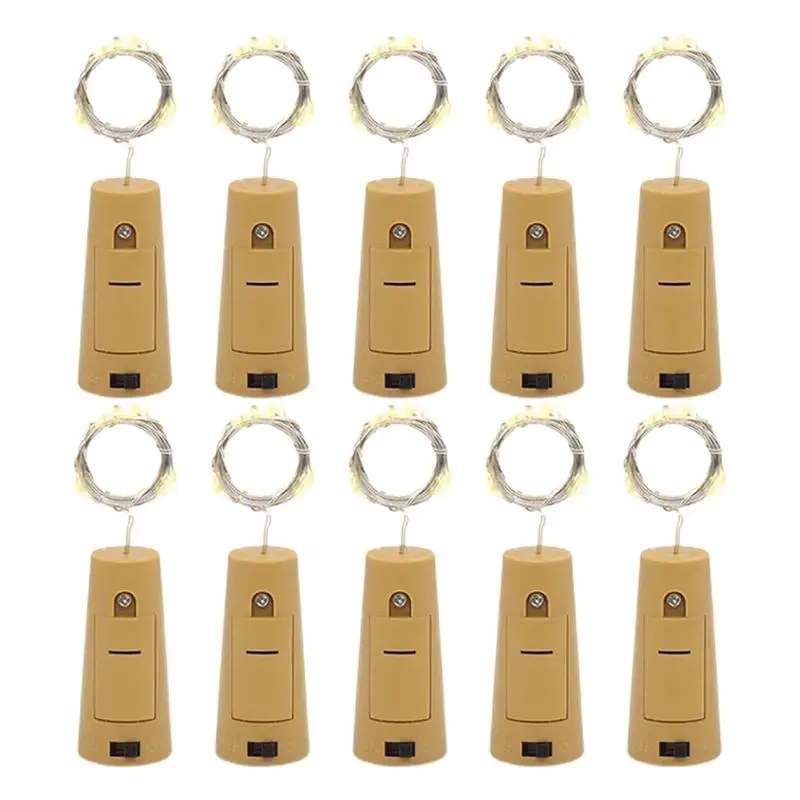 

Wine Cork Lights 10 Pack 2M LED Wine Bottle Light LED Bottle Lights Battery Operated Fairy String Lights With 3 Speed Adjustment