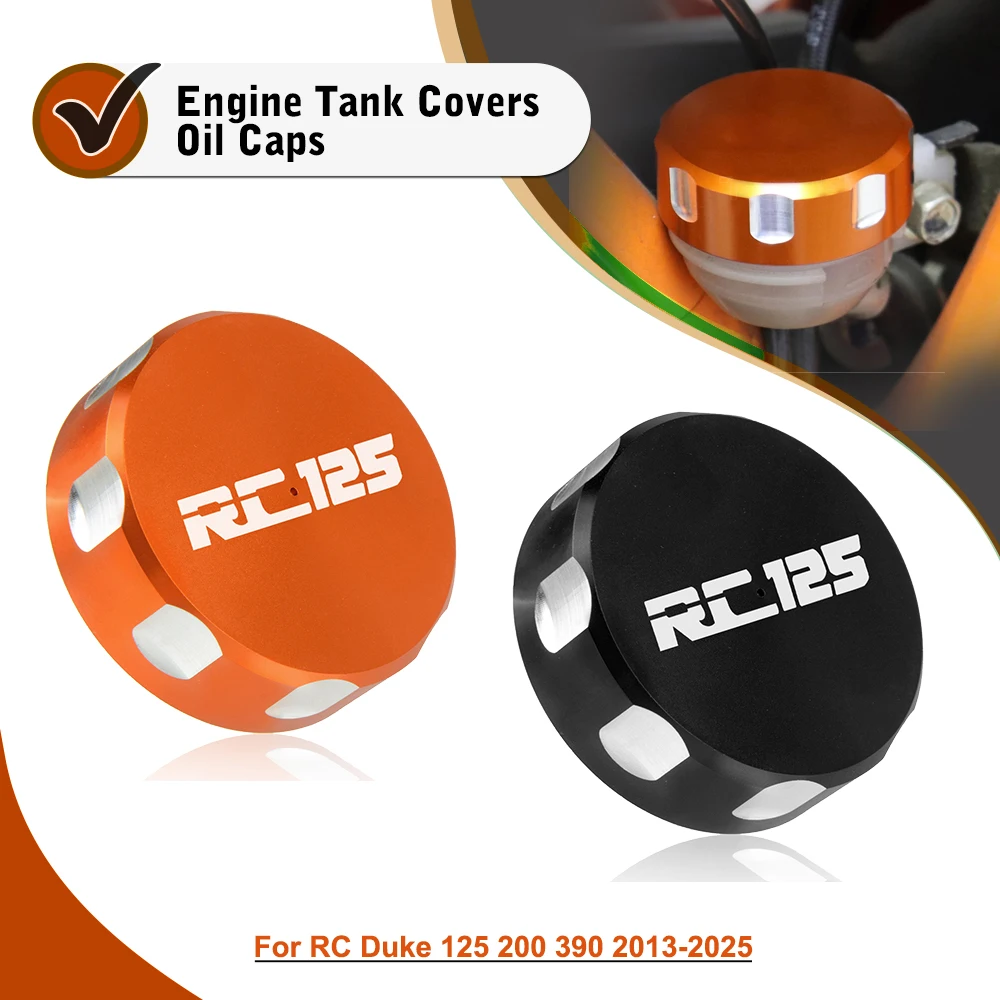 

For Duke 125 200 390 RC125 RC200 RC250 RC390 2021-2023 CNC Front Brake Fluid Reservoir Cover Cylinder Oil Tank Cap Protector