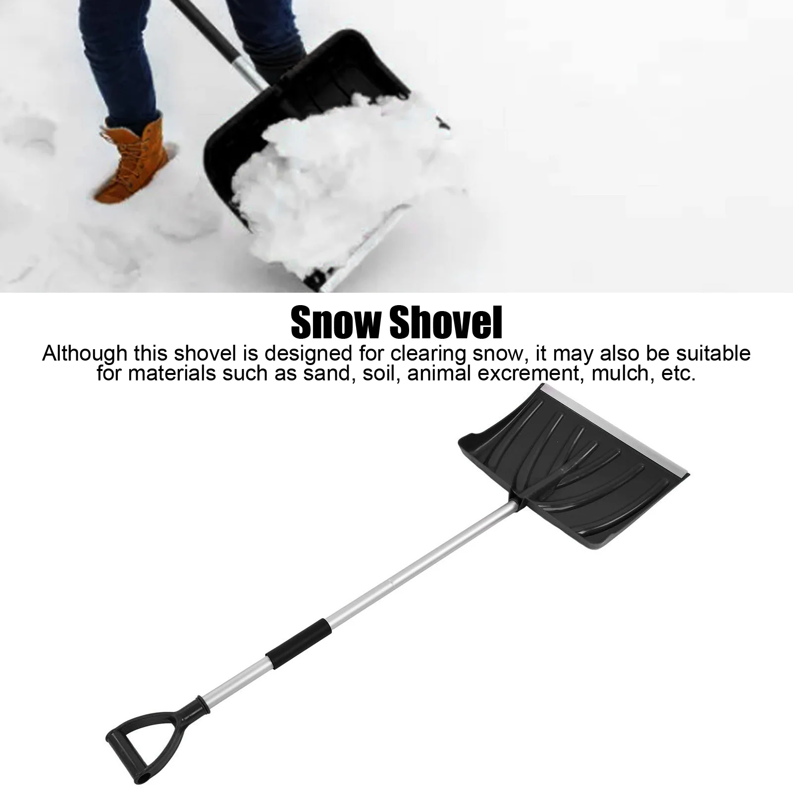 Household Detachable Snow Shovel, Portable Folding Snow Pusher Board, Snow Clearing Tool for Garden Outdoor Snow Removal