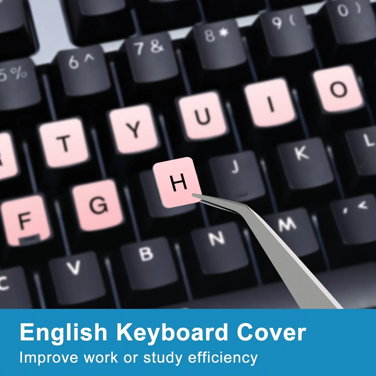 6 Sheets Colorful English Keyboard Stickers, Universal Letter Graffiti Decals for Laptop & Desktop PC