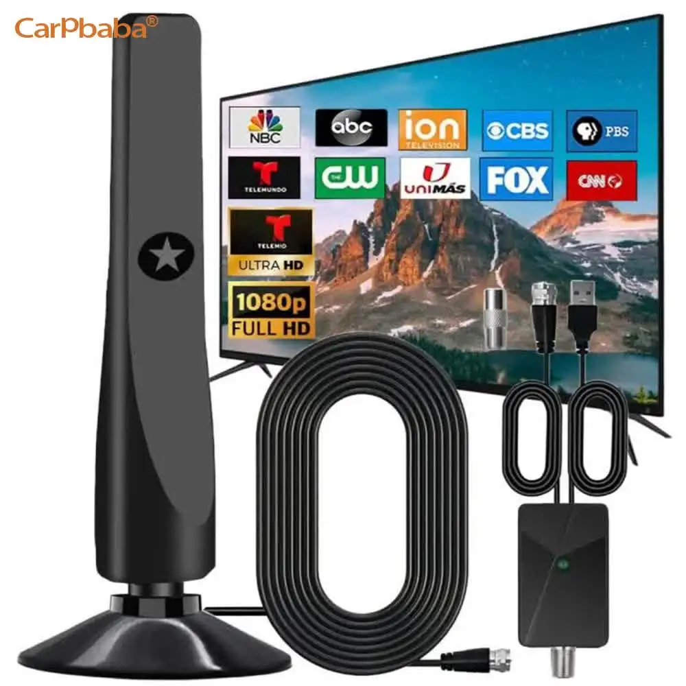 HD Digital TV Antenna With Signal Amplifier Indoor Outdoor 12DB Antenna for Wide Range Hdtv Reception Home TV Aerial