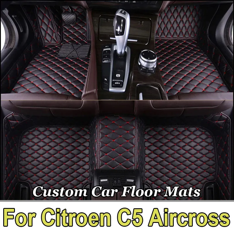 Car Floor Mats For Citroen C5 Aircross 2018~2022 Leather Mat Durable Pad Auto Rugs Carpets Interior Parts Car Accessories 2019