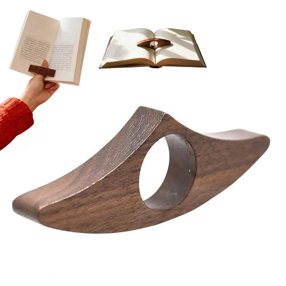 快適なグリップのブックツール、人間工学に基づいた木製ブックページホルダー、読書時の快適さのための親指リング、パーソナライズされたカスタム刻印木製