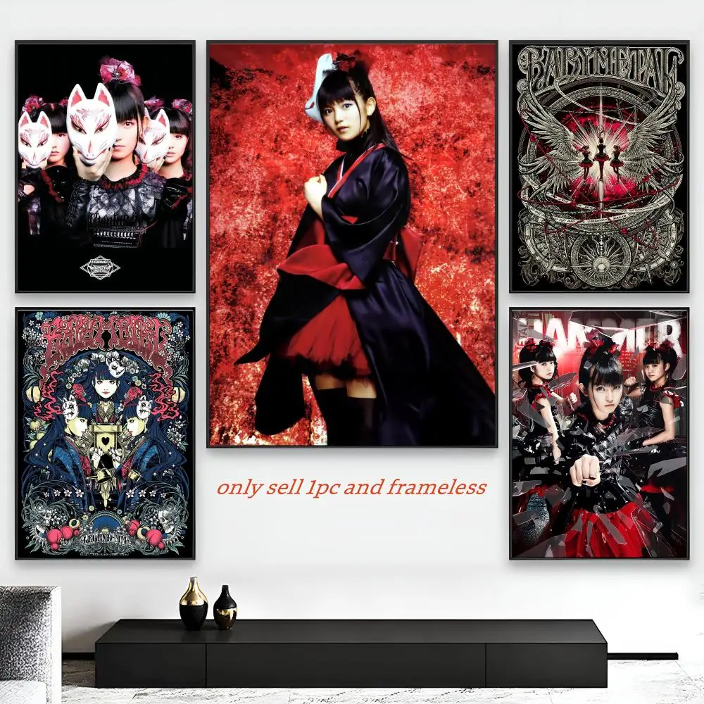 B-Babymetal Pop Group Music Star Poster HD Self-Adhesive Wall Decor Home Office Dorm Bedroom & More Ideal Gift Choice