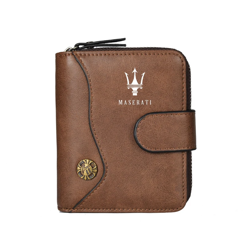 Vintage Tower Buckle Wallet Wallet Bank Card Coin Purse For Maserati Quattroporte Spyder Levante Coupe GranTurismo Accessories